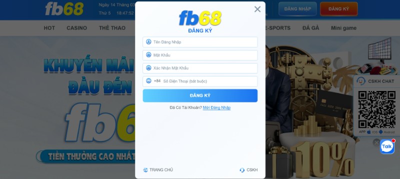 FB68 - Thiên đường cá cược đẳng cấp hàng đầu Châu Á 2 Hướng Dẫn Đăng Ký Tài Khoản Nhà Cái Chính Xác Cho Anh Em
